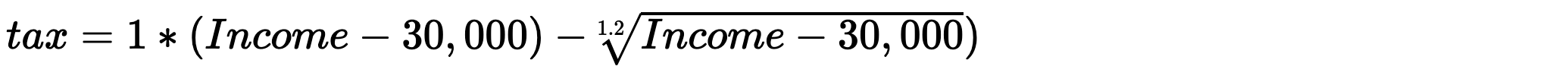 tax formula with subs